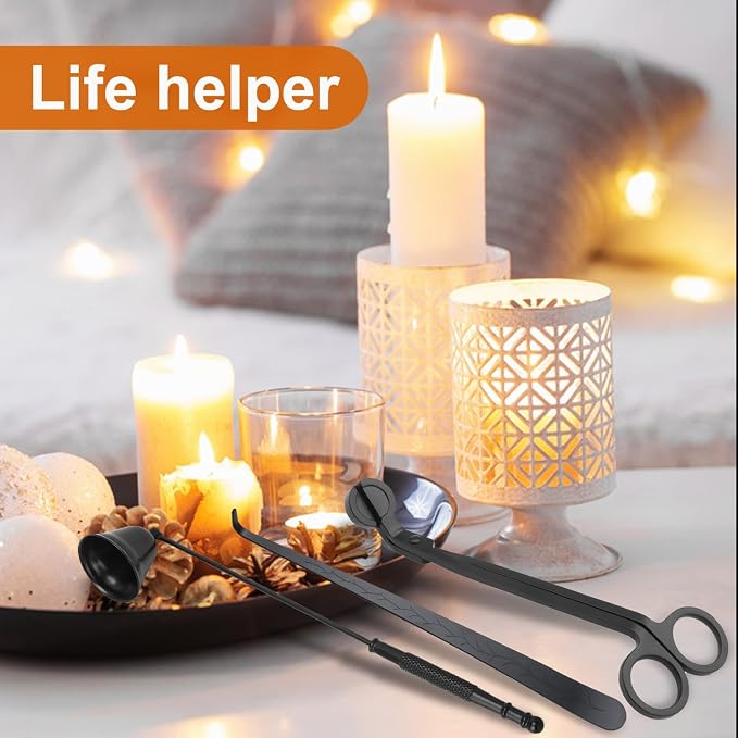 3 in 1 Candle Accessory Set, Premium Candle Wick Trimmer, Candle Snuffer - Image 7