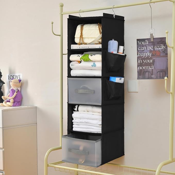 5-Layer Suspended Fabric Shelf Organizer, Equipped - Image 3