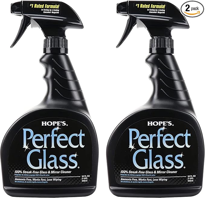HOPE'S Perfect Glass Cleaner Spray, Streak-Free, Ammonia-Free Window, Tinted by Hopes