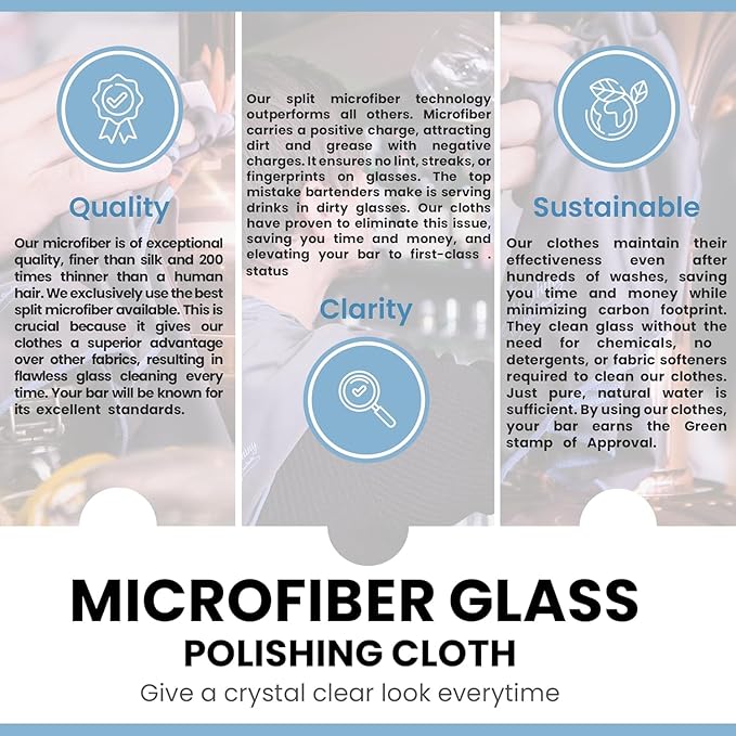 Trendy Bartender Toast to Perfection Microfiber Glass Polishing Lint-Free Cloth - Image 4