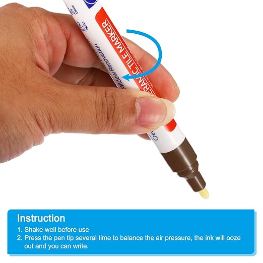 PATIKIL Grout Pen, 4 Pack Dark Brown Tile Marker Waterproof Grout Sealer Pen - Image 5