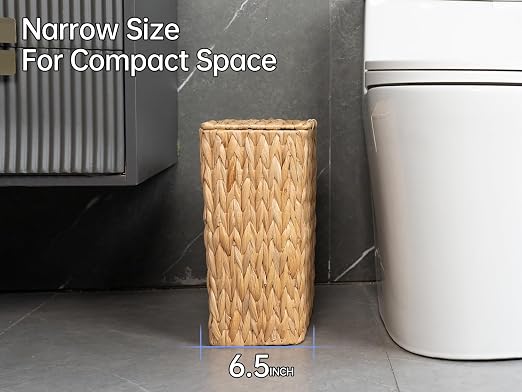 3 Gallon Wicker Trash Can, Small Bathroom Trash Can - Image 5