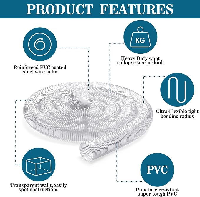 2.5 inches 30 ft PVC Dust Collection Hose - Image 3