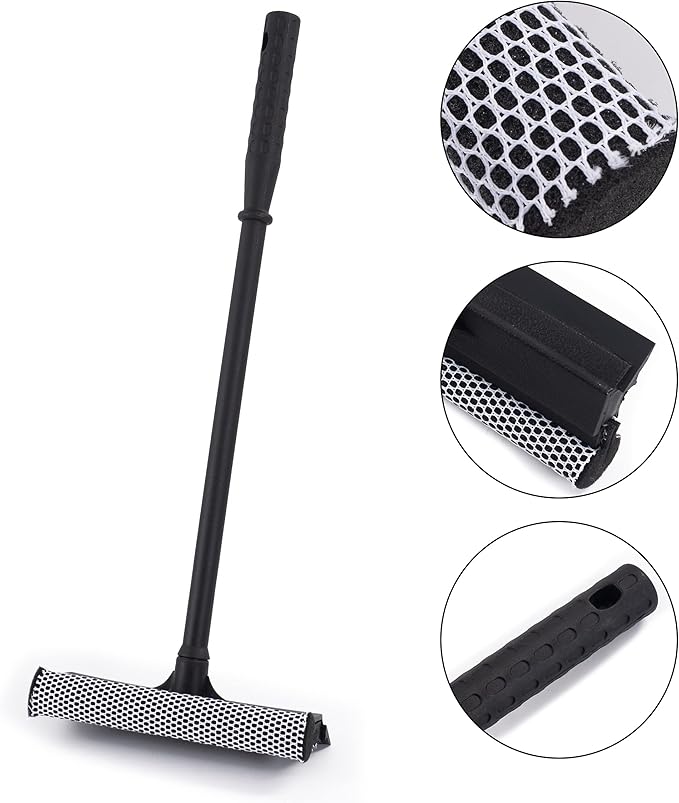 Matthew All Purpose Window Squeegee w/Premium Microfiber Cloth, Car Squeegee - Image 3