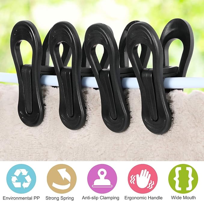 Tinfol 50pc Plastic Coat Hanger Clips - Image 6