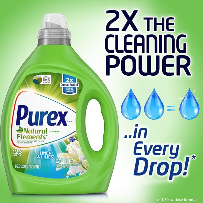 Purex Liquid Laundry Detergent, Natural Elements Linen & Lilies, 2X Concentrated - Image 3