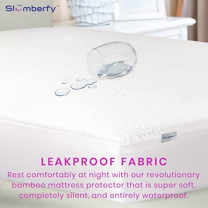 Waterproof Mattress Protector by Slumberfy | Hypoallergenic Viscose Made from - Image 3