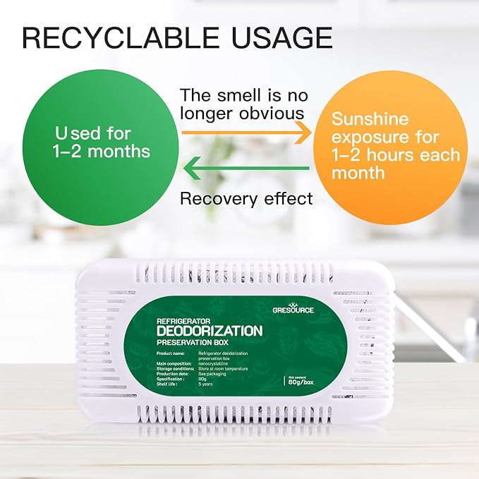 4 Pack Fridge Deodorizer, Refrigerator and Freezer Deodorizer Odor Eliminator - Image 5