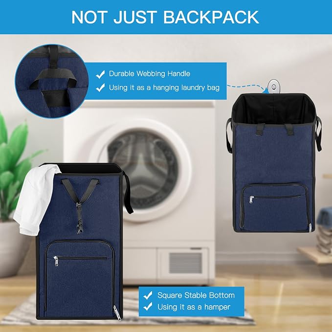 Bukere Laundry Basket, Laundry Backpack Bag - Image 4