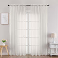 Chyhomenyc Ivory Sheer Curtains 84 Inches Long 2 Panels Set, Light Filtering by Chyhomenyc