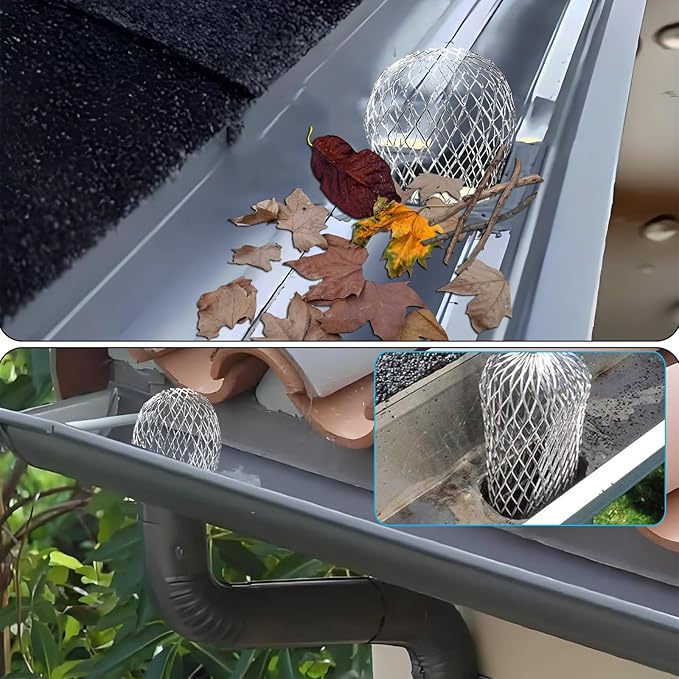 6 Pack Downspout Guard Filter, Gutter Downspout Guard Gutter Guard Strainer - Image 5