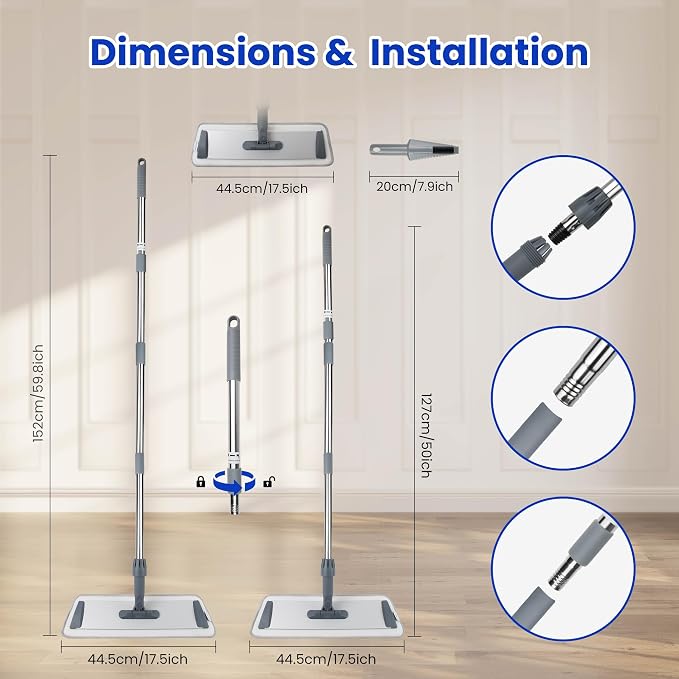 Microfiber Flat Mop for Floor Cleaning - Image 2