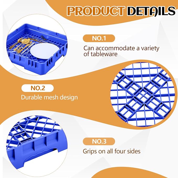 Commercial Dishwasher Tray Rack Polypropylene Full Size Flatware Rack - Image 3