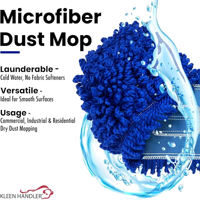 KLEEN HANDLER 48 Inch Microfiber Dust Mop, X-Large Washable Commercial - Image 7