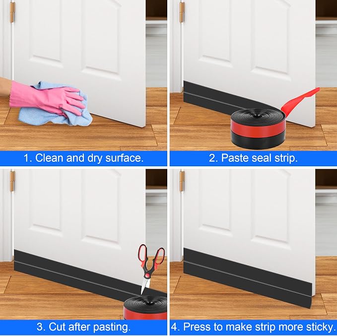 ToLanbbt Weather Stripping Silicone Door Seal Strip 3 in x 20 ft Door Draft - Image 6