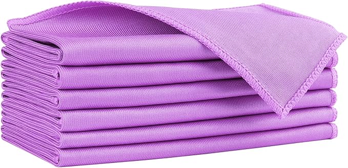 HOMEXCEL Microfiber Glass Cleaning Cloths 6 PK, Lint Free Streak Free, Reusable by HOMEXCEL