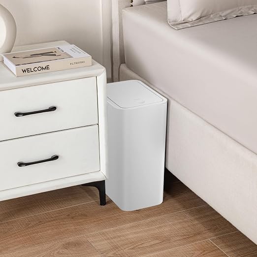 TIPGO Bathroom Trash Can with Lid, 4 Gallon / 15 Liter Small Garbage Can - Image 4