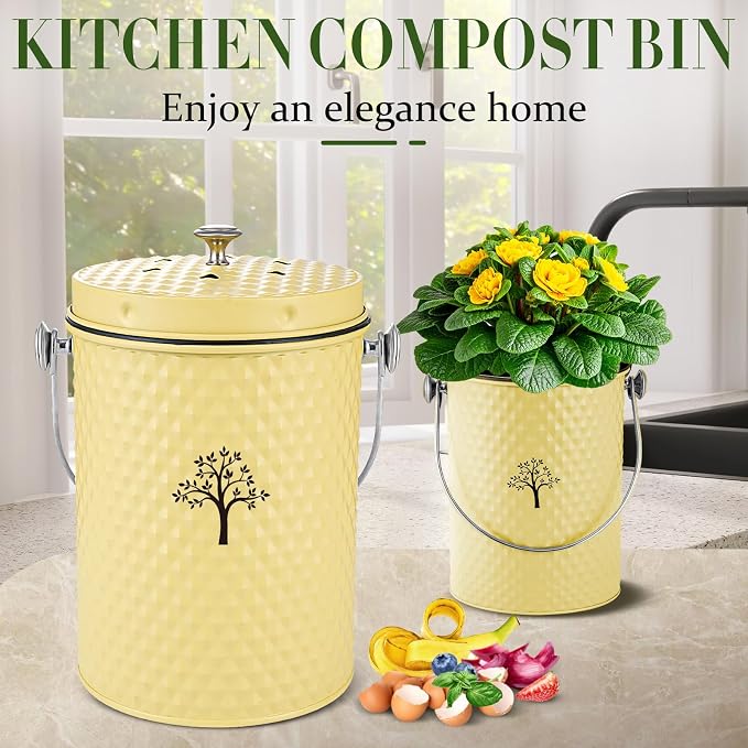 AOSION Countertop Compost Bin Kitchen, Odor Resistant Indoor Compost Bin - Image 4