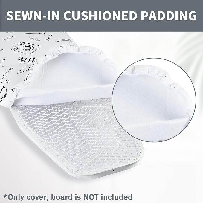 Seiritex Over The Door Ironing Board Cover 14 x 42 inch, Thick Padding and Heat - Image 4