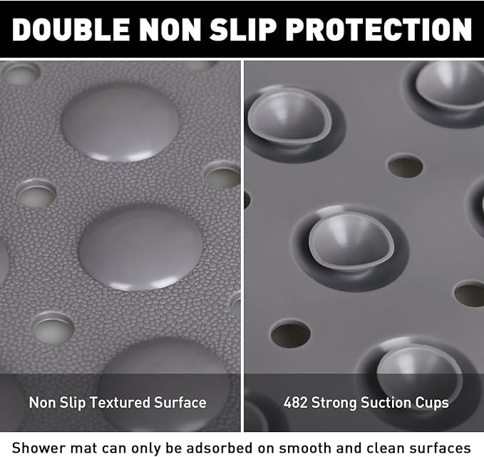 Shower Mat Non Slip: 47.2 x 31.5 Inch Extra Large TPE Shower Mats - Image 4