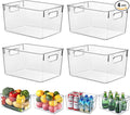 Fridge Clear Plastic Storage Bins, 4 Pack Pantry Organizers & Storage Containers by KJIXYUNG
