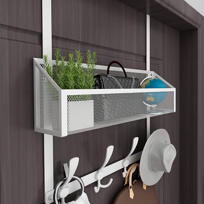 Over The Door Hooks Organizer, Coat Rack Over The Door Storage Hanger Towel Rack - Image 6