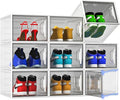 Shoe Storage Boxes Stackable, X-Large Plastic Clear Shoe Organizers by ADTO