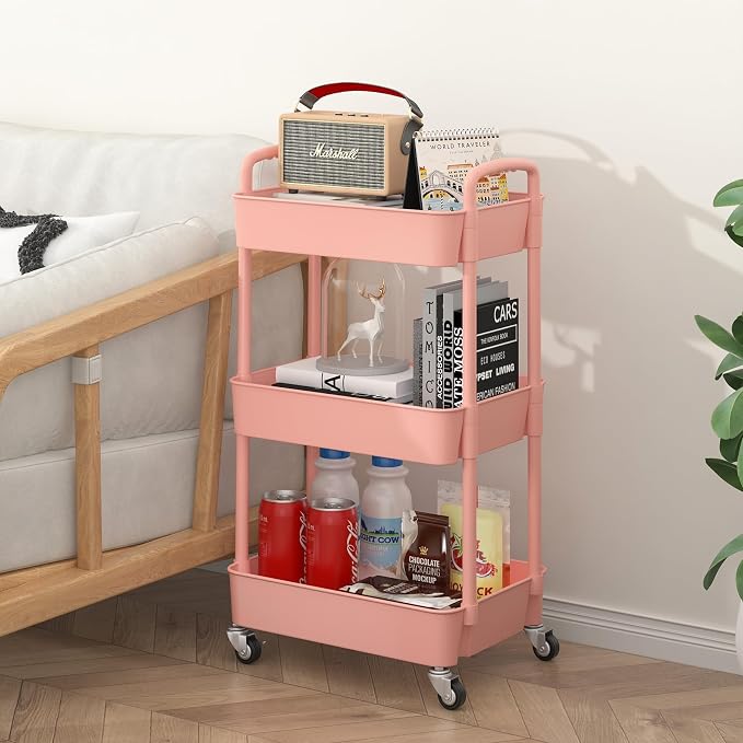 Sywhitta 3-Tier Plastic Rolling Utility Cart - Image 3
