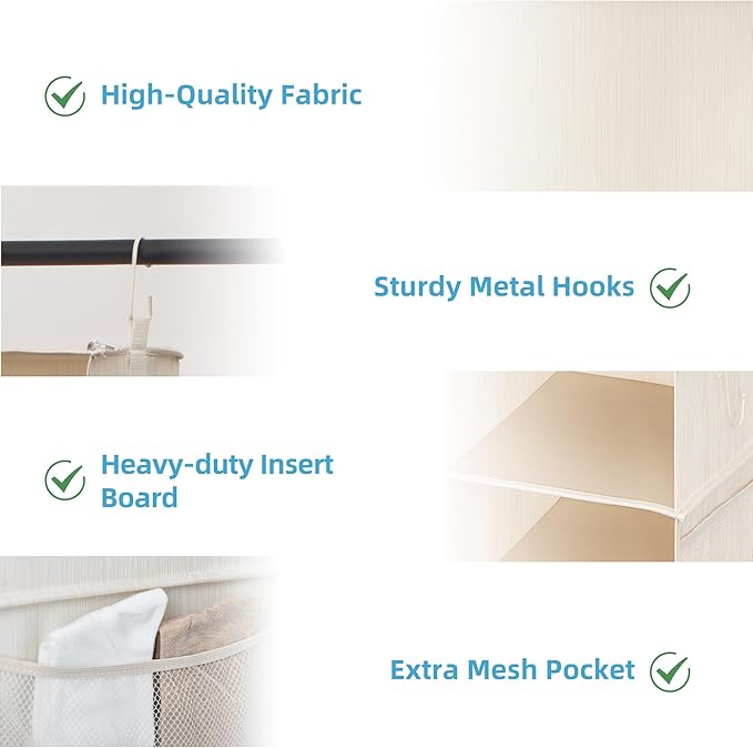 StorageWorks 6-Shelf Closet Organizers, Two 3-Shelf Separable Hanging Shelves - Image 4