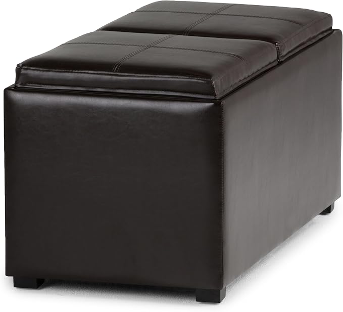 SIMPLIHOME Avalon 35 inch Wide Contemporary Rectangle 5 Pc Storage Ottoman in - Image 7