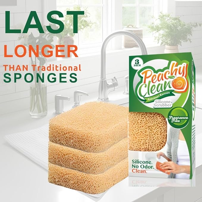 Peachy Clean Kitchen Scrubber Fragrance Free 3pk - Image 4