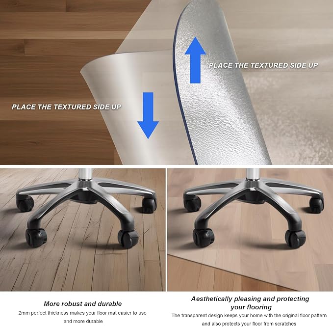 Azadx Chair Mat for Hardwood 60"x 36" Large Office Chair Mat for Hardwood - Image 5
