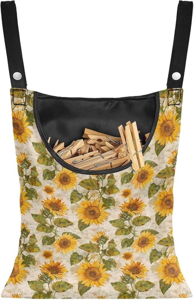 Sunflower Clothespin Organizer Bag by CREAMIC