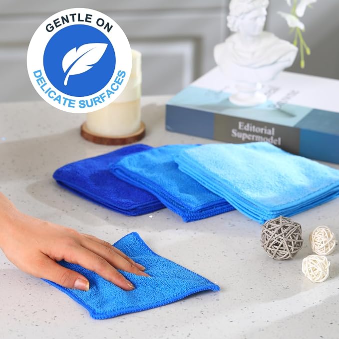 Tanlade Microfiber Cleaning Cloth 6"x6" Cleaning Rags Reasonable Kitchen Towels - Image 5