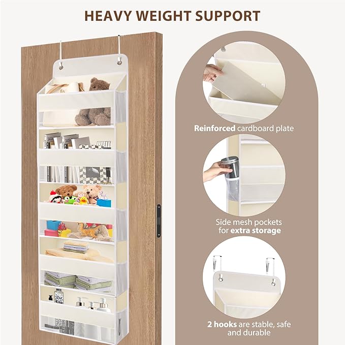 QINGUANG Over The Door Organizer, Hanging Organization and Storage, Behind Door - Image 5