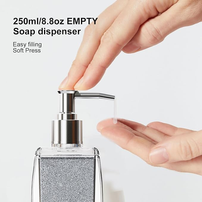 Black Soap Dispenser with Refillable Plastic Pump - Image 9