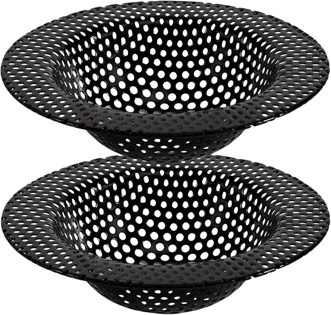 2 Pcs Black Stainless Steel Mesh Sink Drain Strainer, 4.45" Top/2.95" Kitchen by BESSEEK