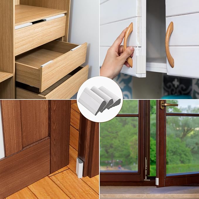 Wedge-Shape Window Weather Stripping Door Frame Seal Strip 3Pcs×196" White - Image 7