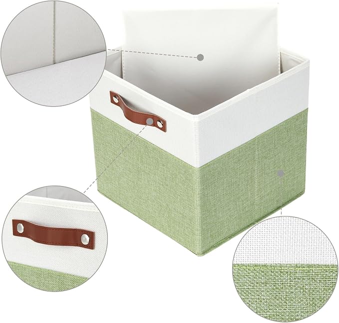 HNZIGE Fabric Cube Storage Bins 13x13 Set of 4 Canvas Storage Baskets - Image 6