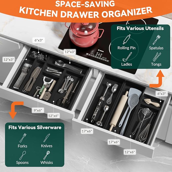 Bamboo Kitchen Drawer Organizer - Image 3