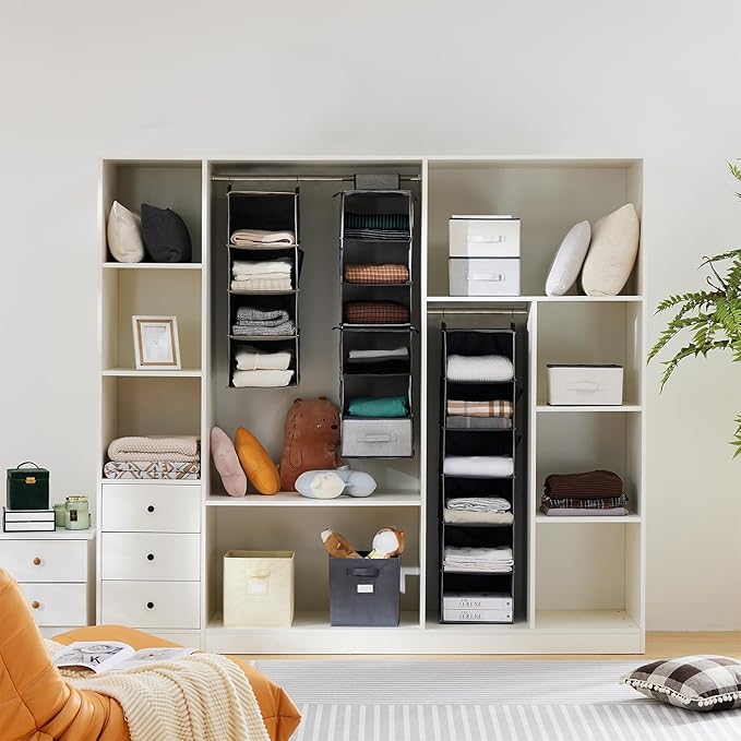 YOUDENOVA Hanging Closet Organizer, 4-Shelf Closet Hanging Storage Shelves - Image 5