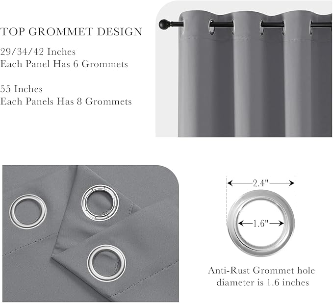 PONY DANCE Sliver Grey Blackout Curtains - Image 4