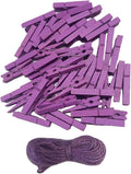 1.9" Small Wooden Clothes Pins Baby Shower Light Purple Mini Clips Photo Holder by Unknown