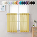 Chyhomenyc Sheer Yellow Tier Curtains 24 Inch Length, Small Window Curtains by Chyhomenyc