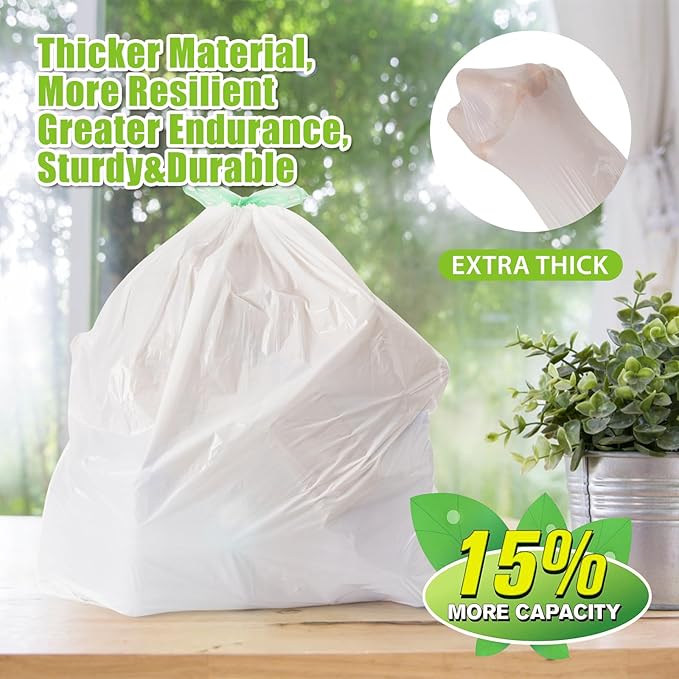 Large Trash Bags 13 Gallon Tall Kitchen Drawstring 100% Post-Consumer Recycled - Image 4