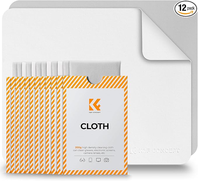 K&F CONCEPT 12 Pack Lens Cleaning Cloth | Microfiber Cleaning Cloth | Glasses by KFCONCEPT