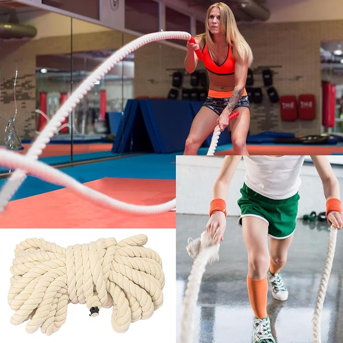 20mm Diameter Natural Twisted Cotton Rope, 49 Feet Length Premium Adult - Image 4