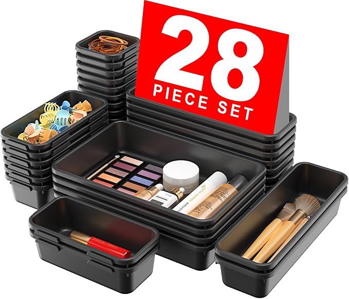 A-LuGei 【28PCS】 Drawer Organizer, Bathroom Organizers and Storage, Makeup by A-LUGEI