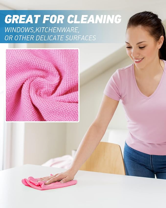 Microfiber Cleaning Cloth-50Pcs Ultra Soft Highly Absorbent Rags, Reusable and - Image 4