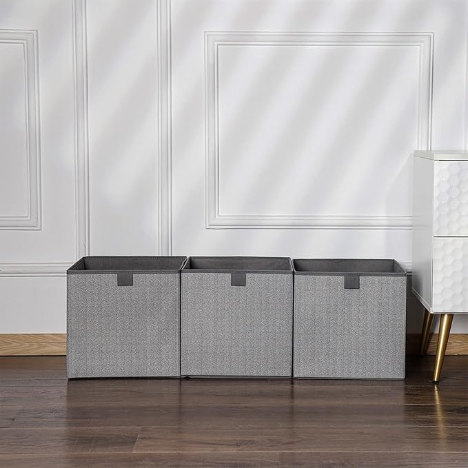 Storage Baskets, 11.8-Inch Woven Fabric Bins, Storage Cubes - Image 6